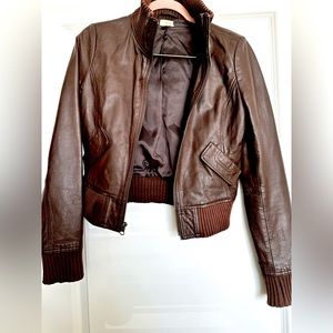 Women’s Frenchi Leather Bomber Jacket.